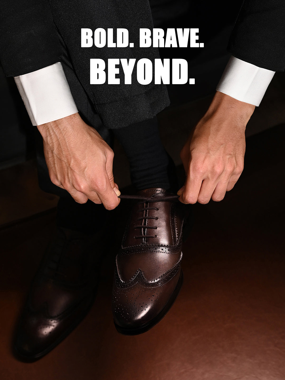 Brunette Brown Italian Crust Leather Formal Brogue