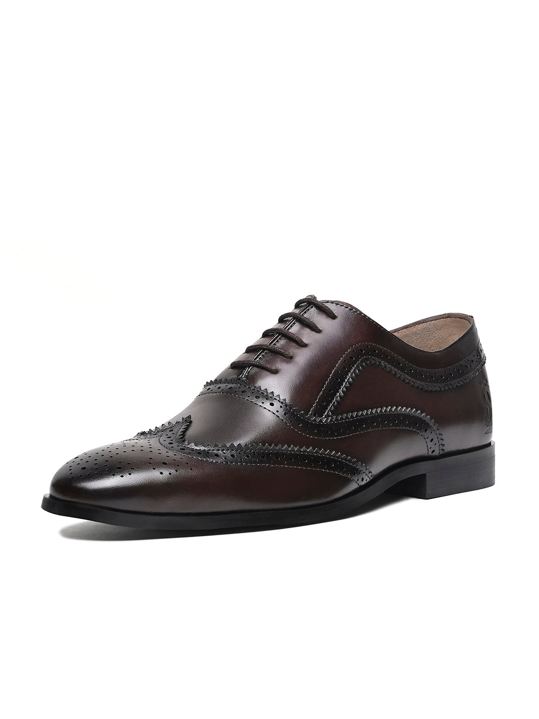 Brunette Brown Italian Crust Leather Formal Brogue