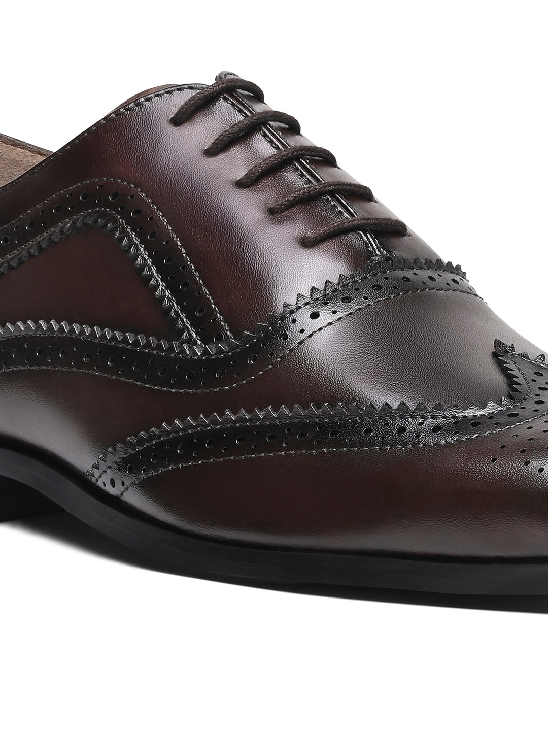 Brunette Brown Italian Crust Leather Formal Brogue