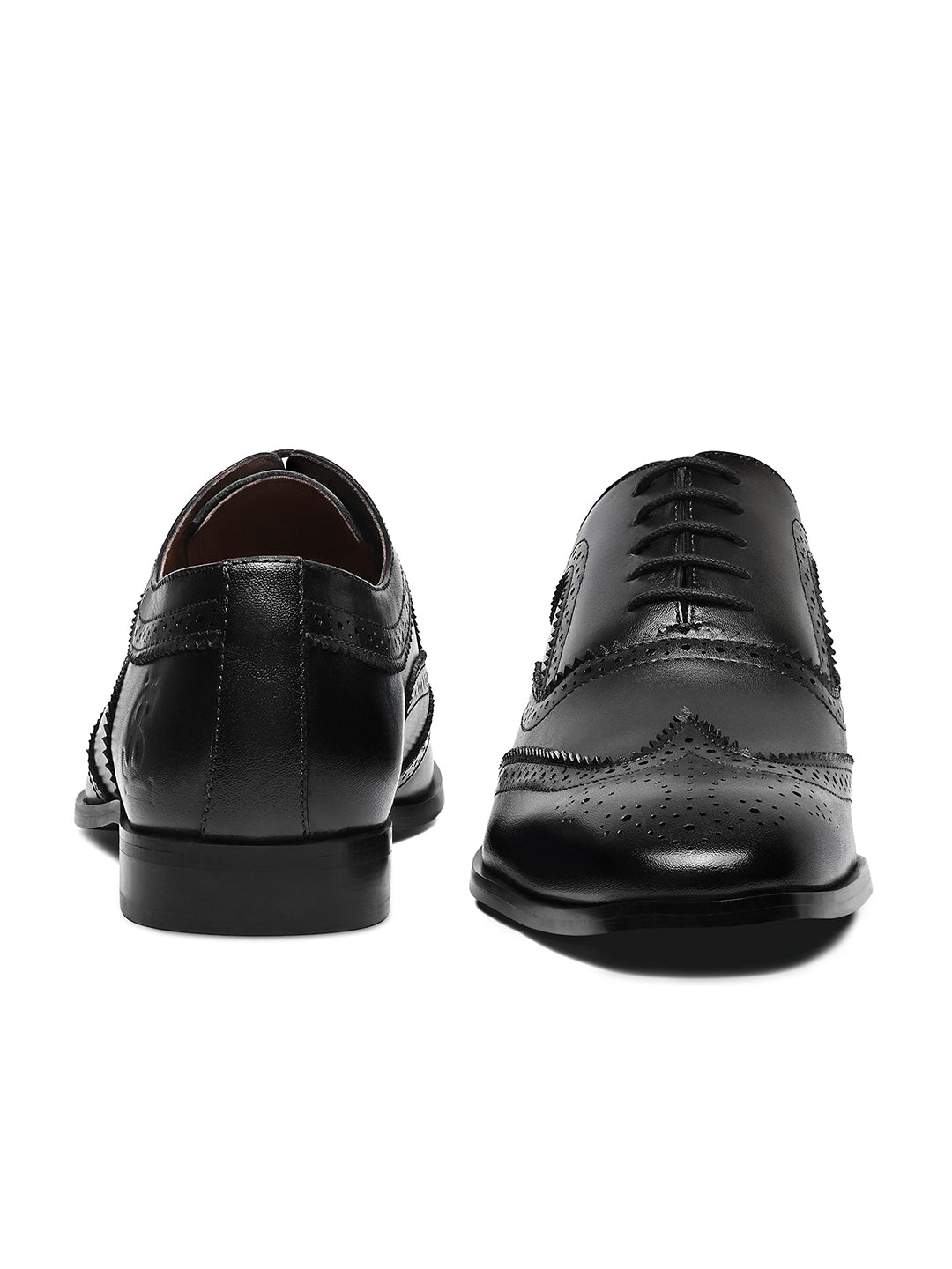 Jet Black Italian Crust Leather Formal Brogue