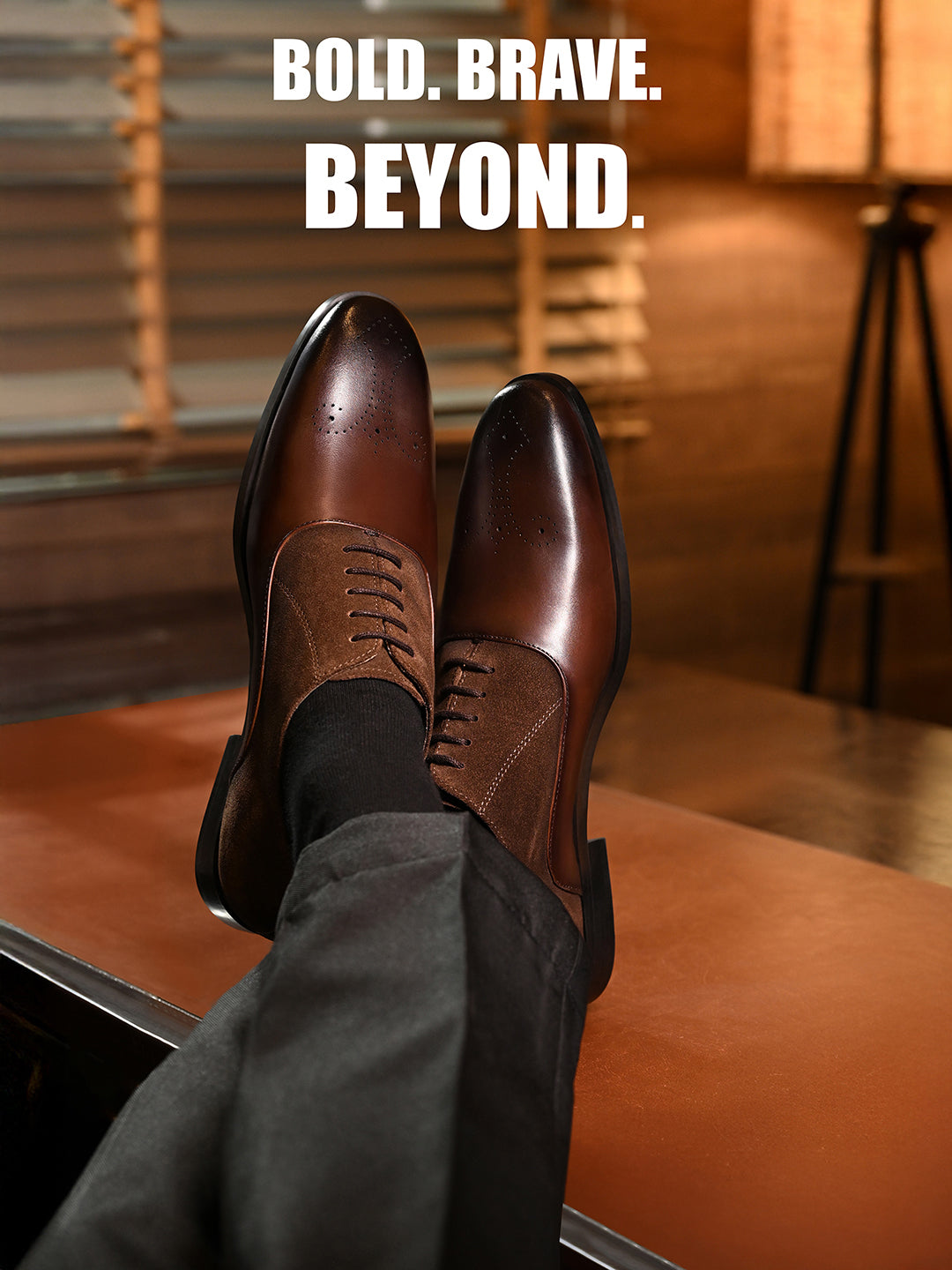 Brunette Brown Italian Crust Leather Formal Brogues