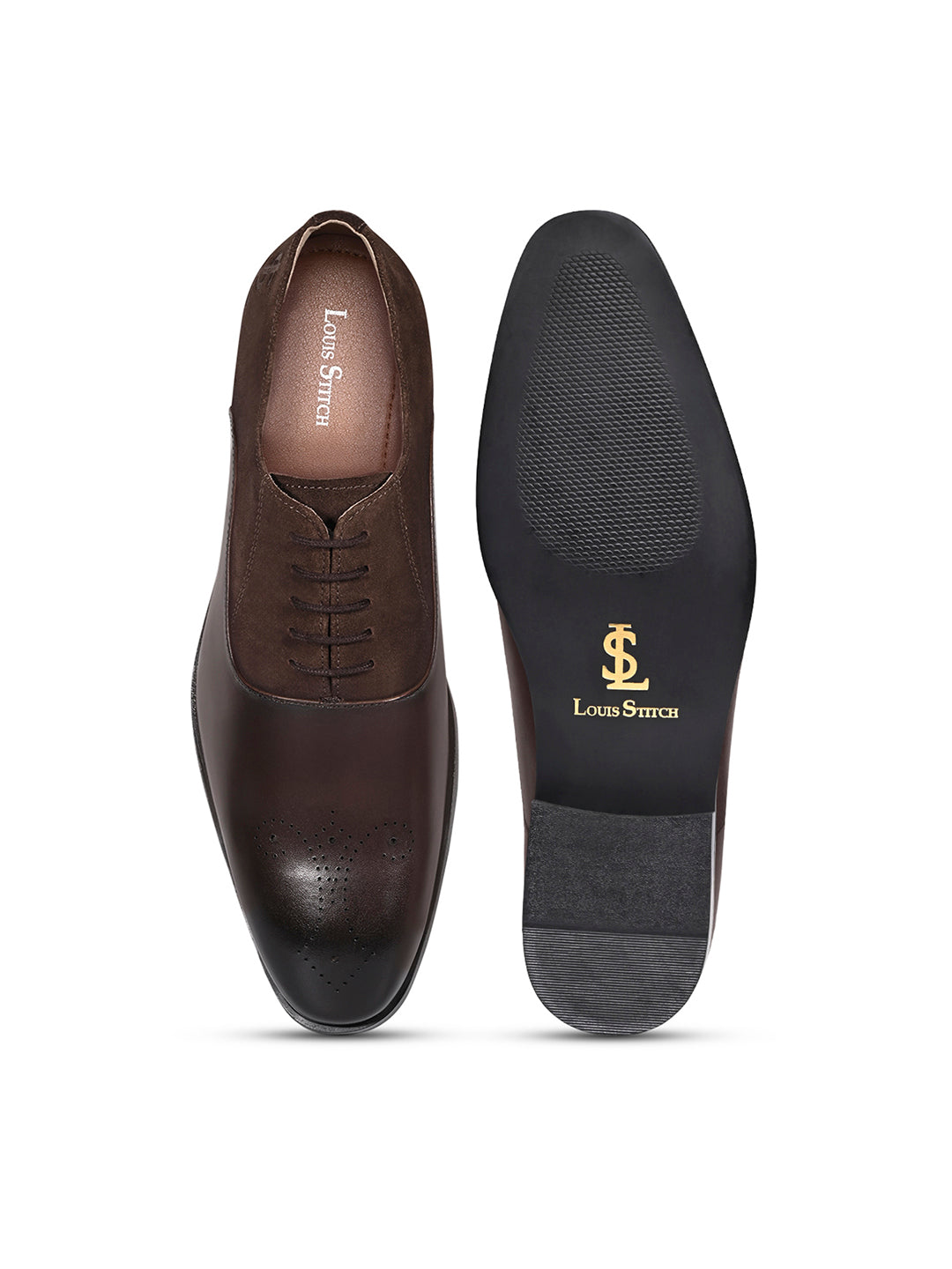 Brunette Brown Italian Crust Leather Formal Brogues