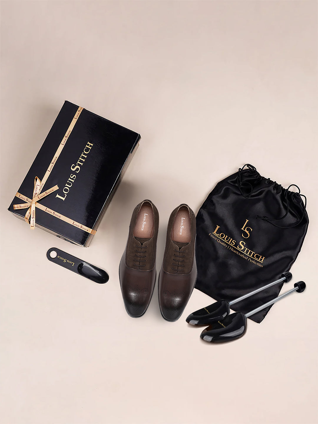 Brunette Brown Italian Crust Leather Formal Brogues