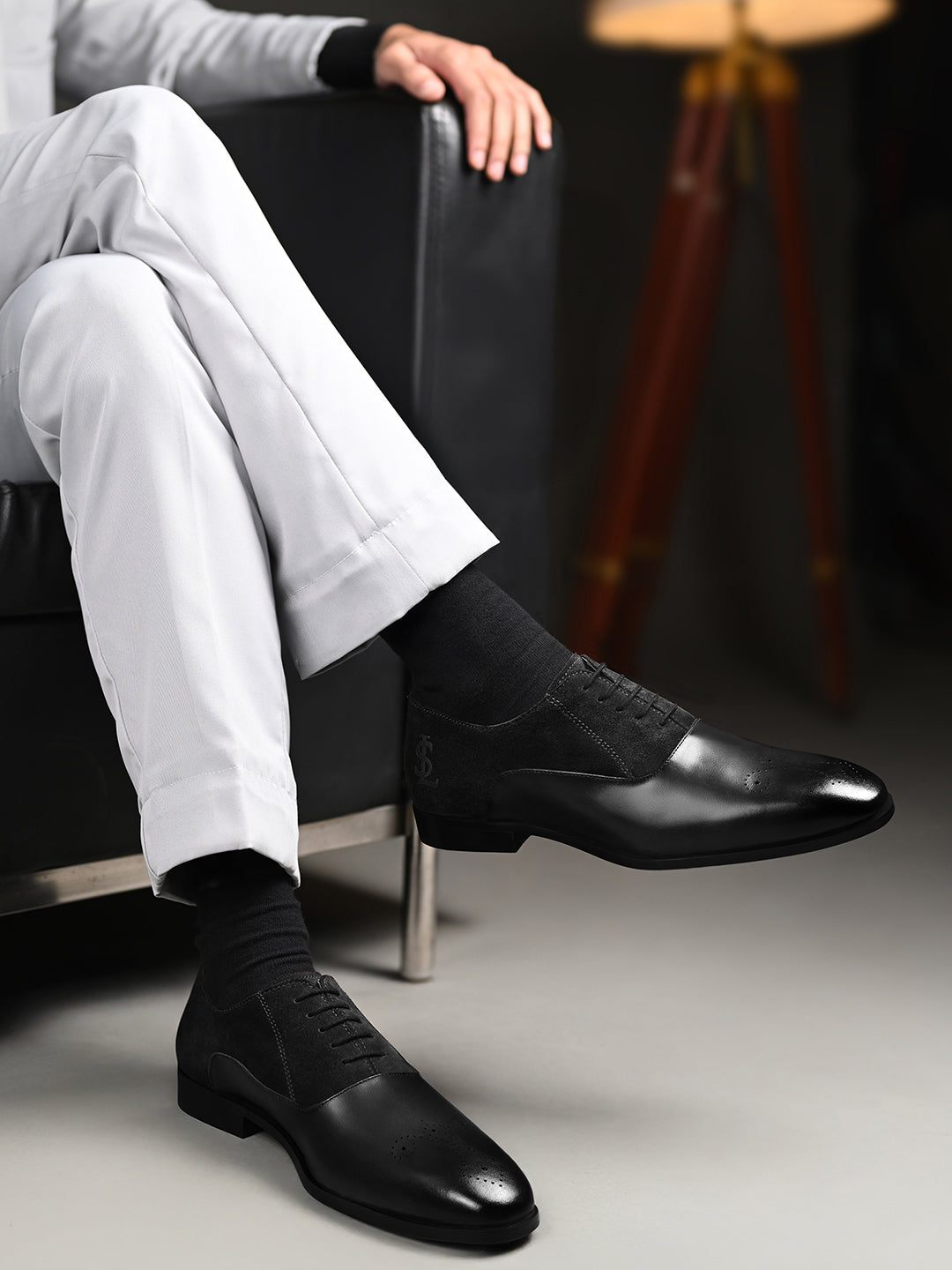 Jet Black Italian Crust Leather Formal Brogues