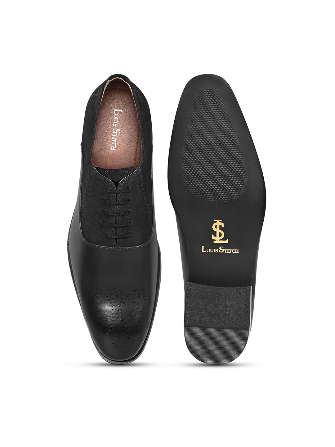 Jet Black Italian Crust Leather Formal Brogues