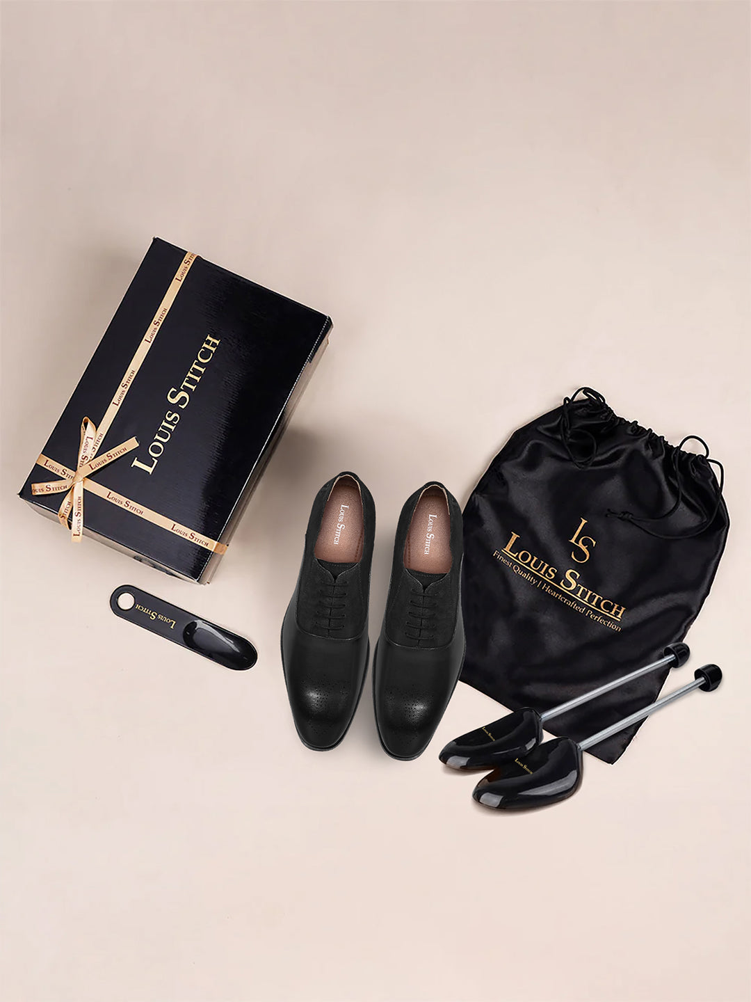 Jet Black Italian Crust Leather Formal Brogues