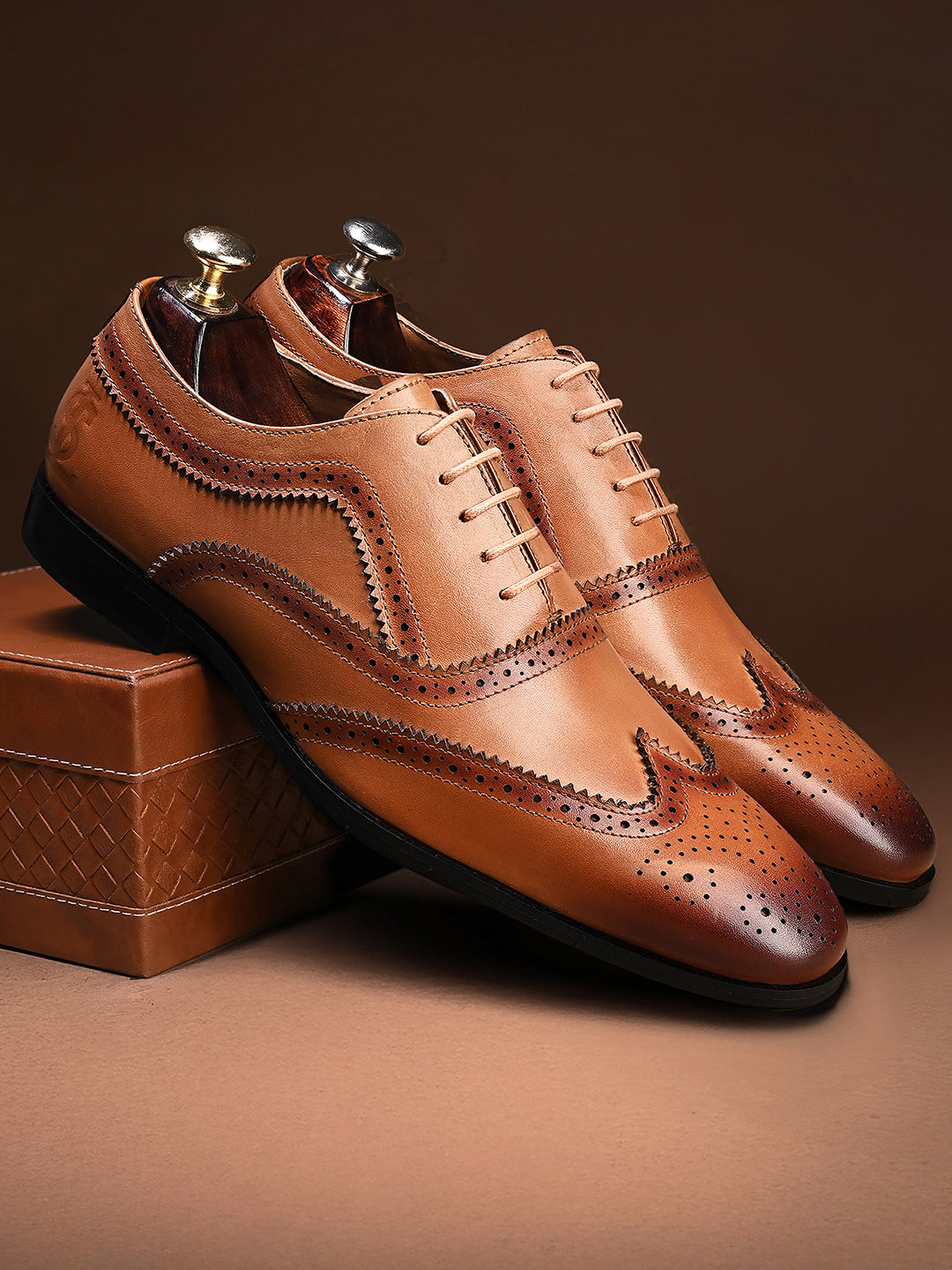 Russet Tan Italian Crust Leather Formal Brogues
