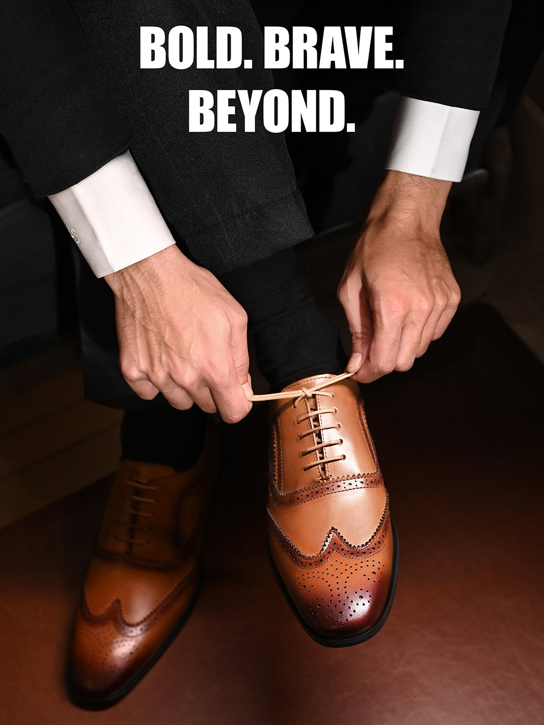 Russet Tan Italian Crust Leather Formal Brogue