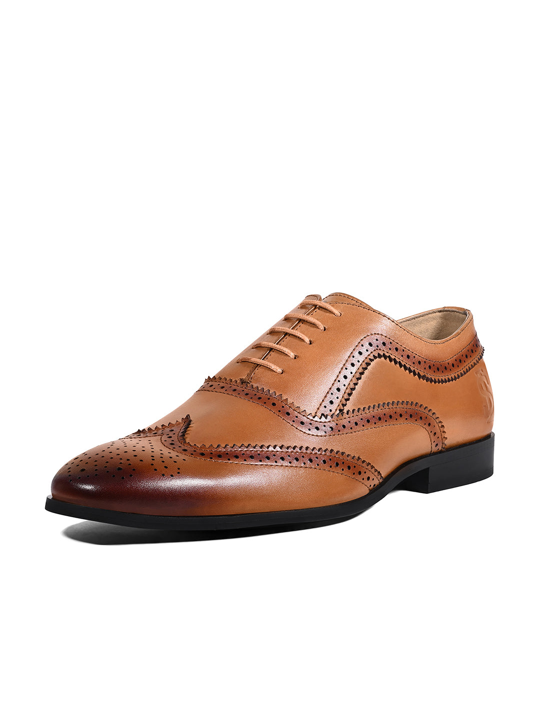 Russet Tan Italian Crust Leather Formal Brogue