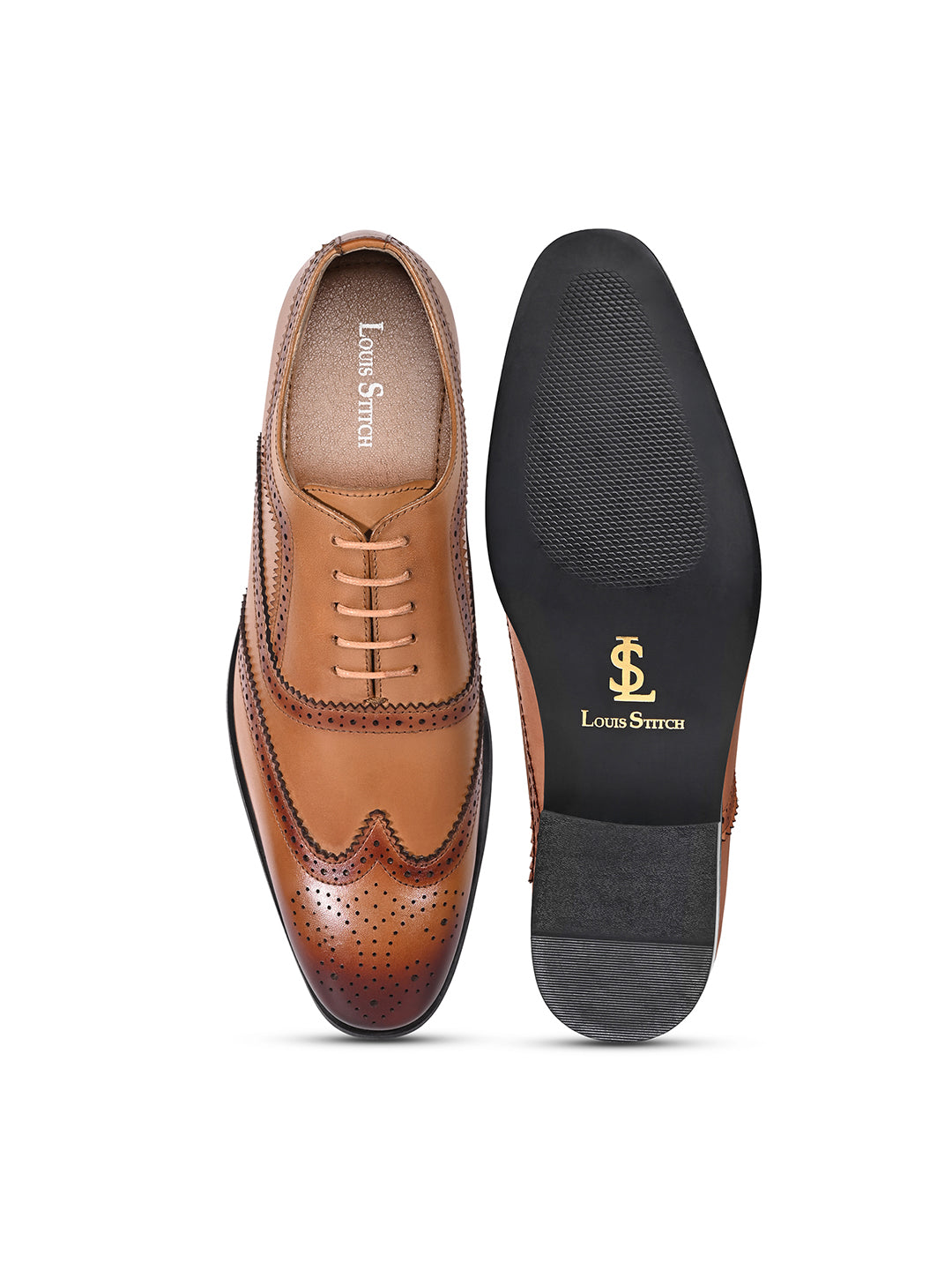 Russet Tan Italian Crust Leather Formal Brogue