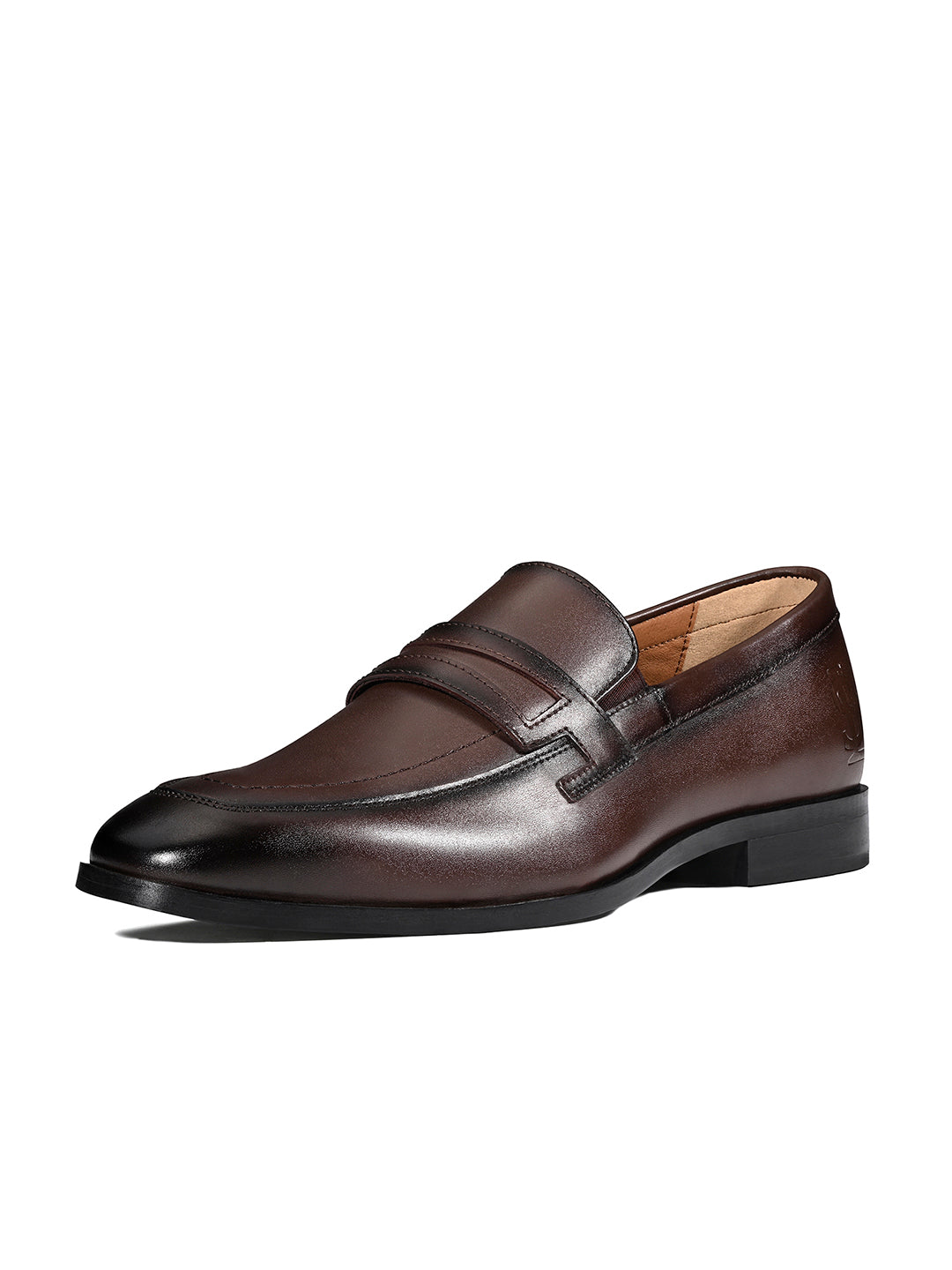 Brunette Brown Italian Crust Leather Formal Moccasin