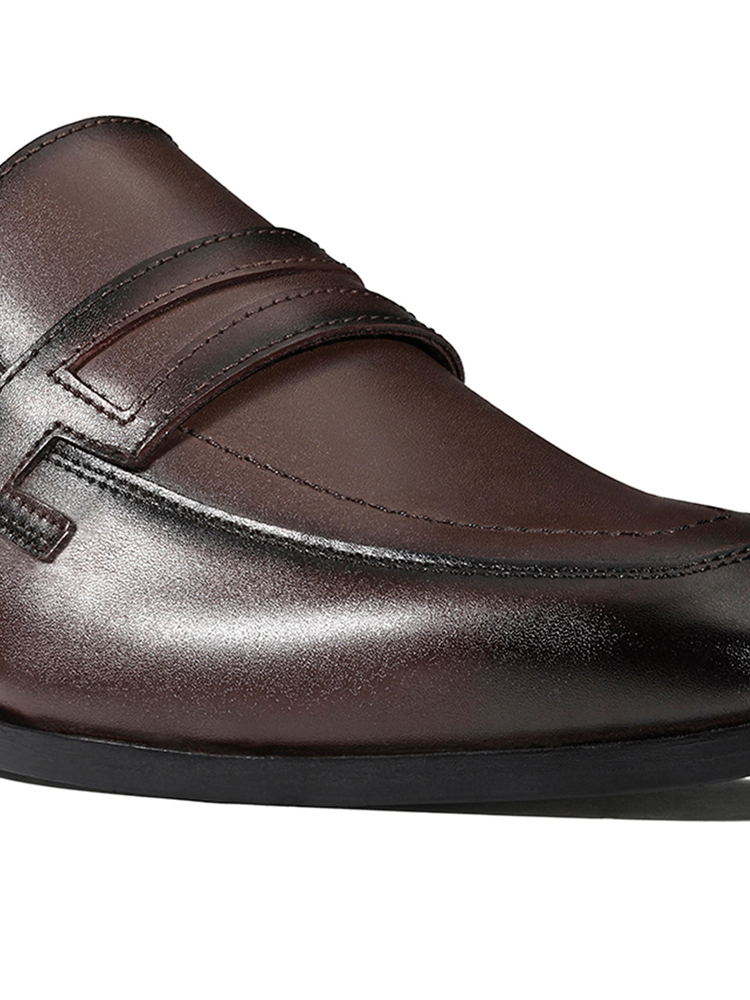 Brunette Brown Italian Crust Leather Formal Moccasin
