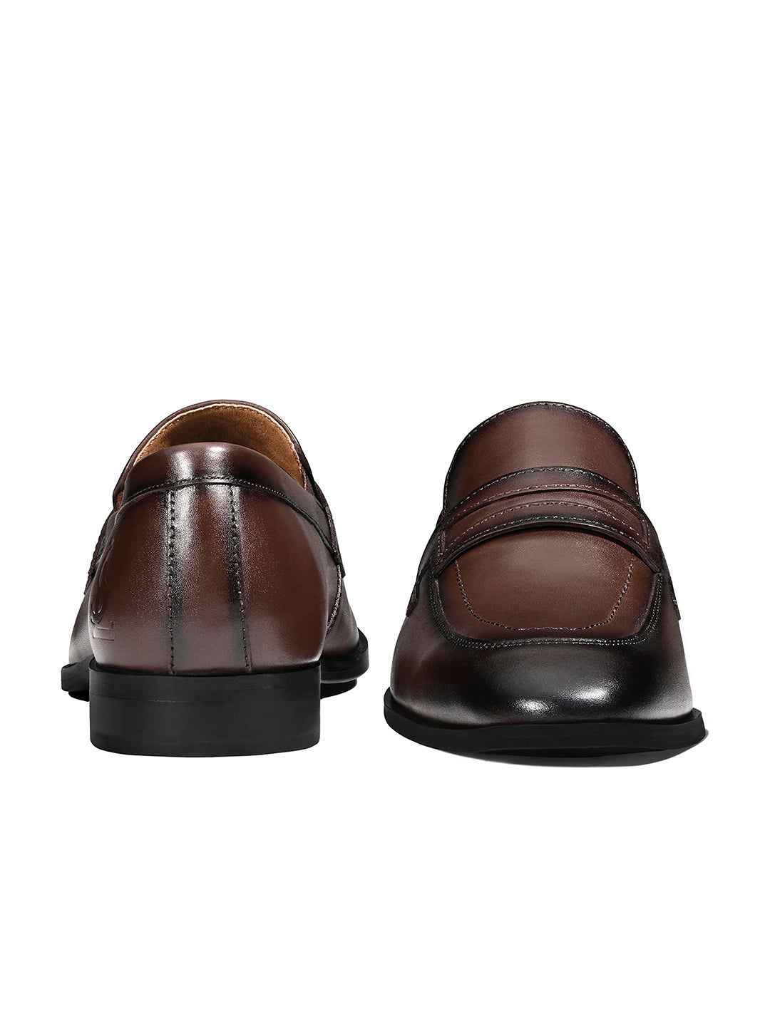 Brunette Brown Italian Crust Leather Formal Moccasin