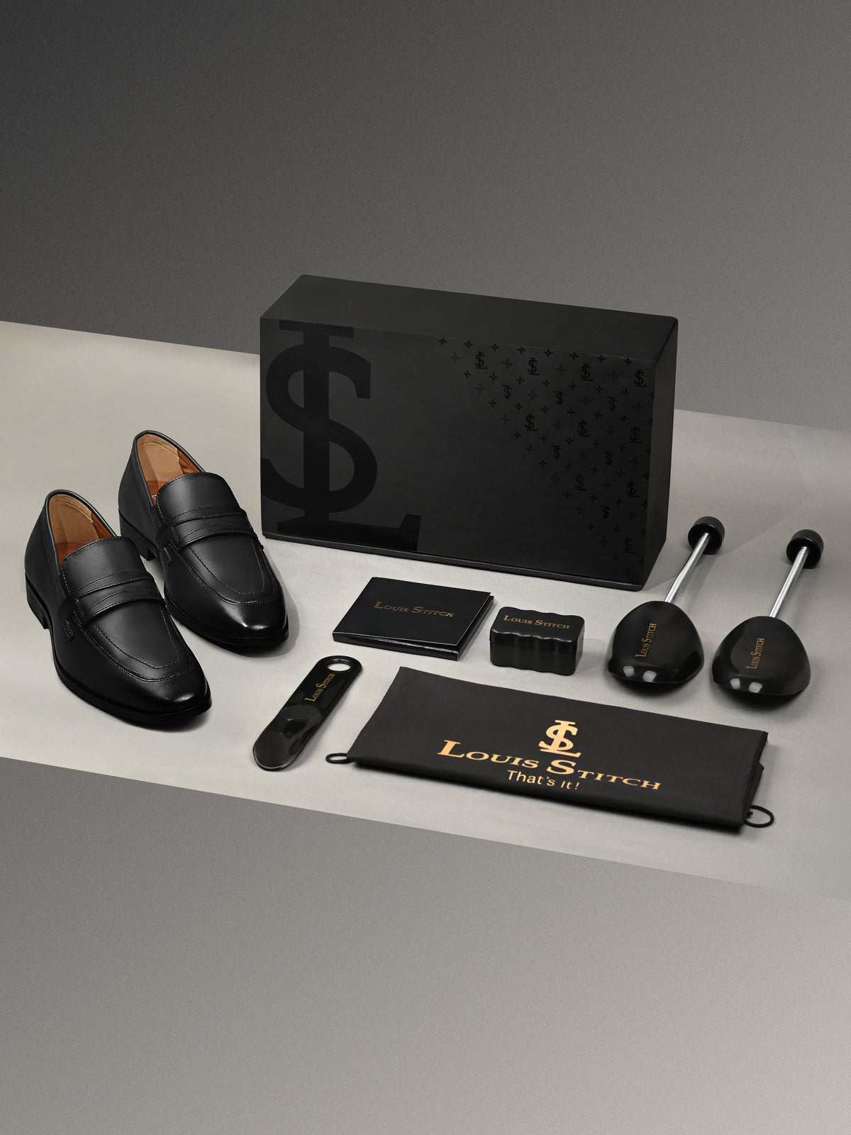 Jet Black Italian Crust Leather Formal Moccasin