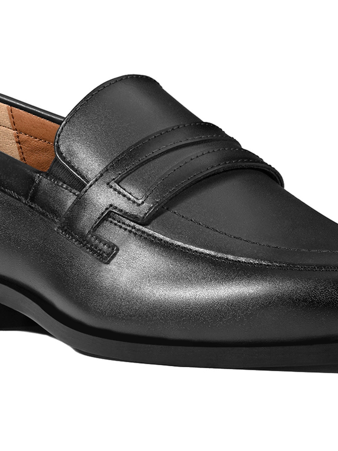 Jet Black Italian Crust Leather Formal Moccasin