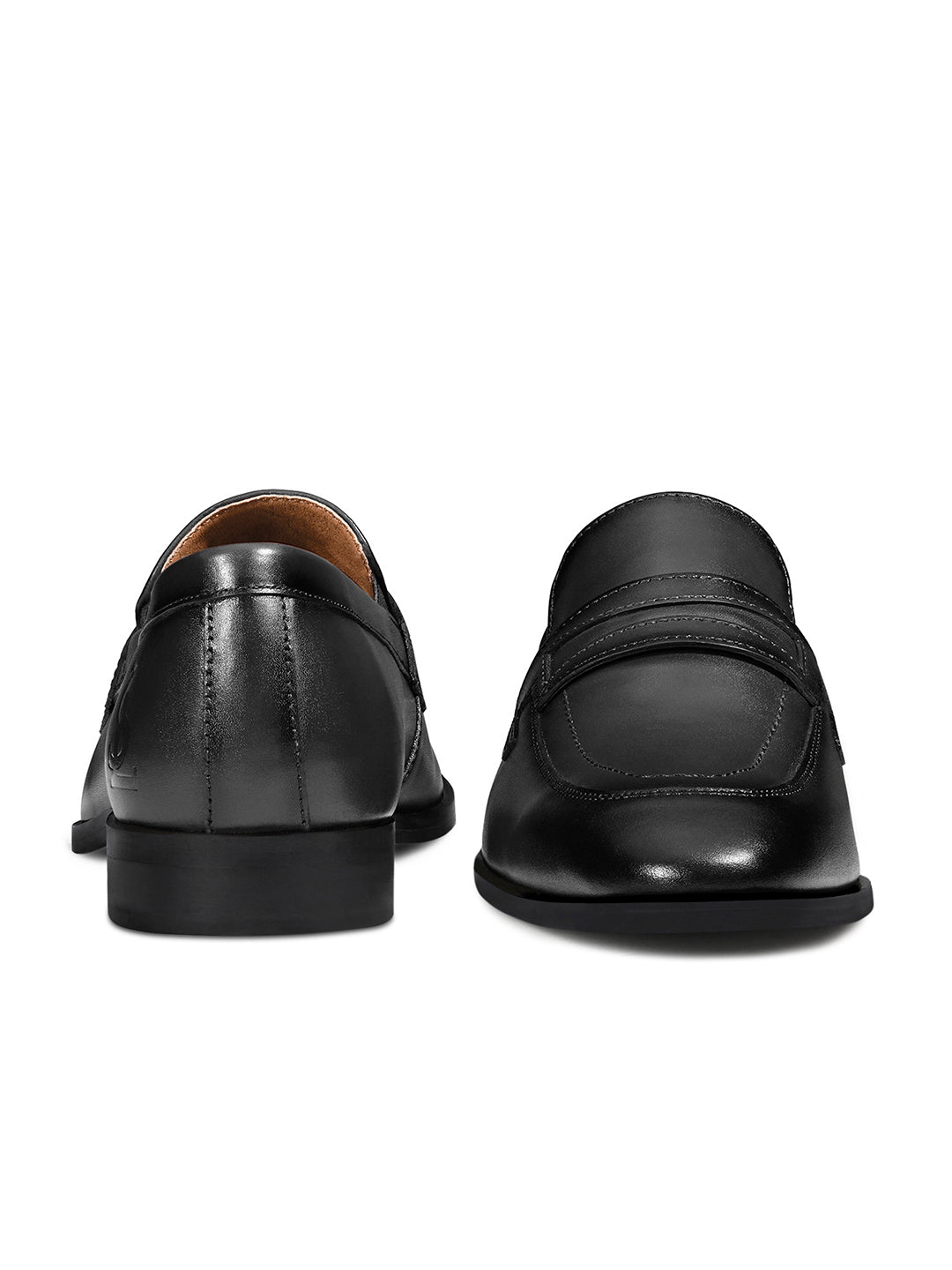 Jet Black Italian Crust Leather Formal Moccasin