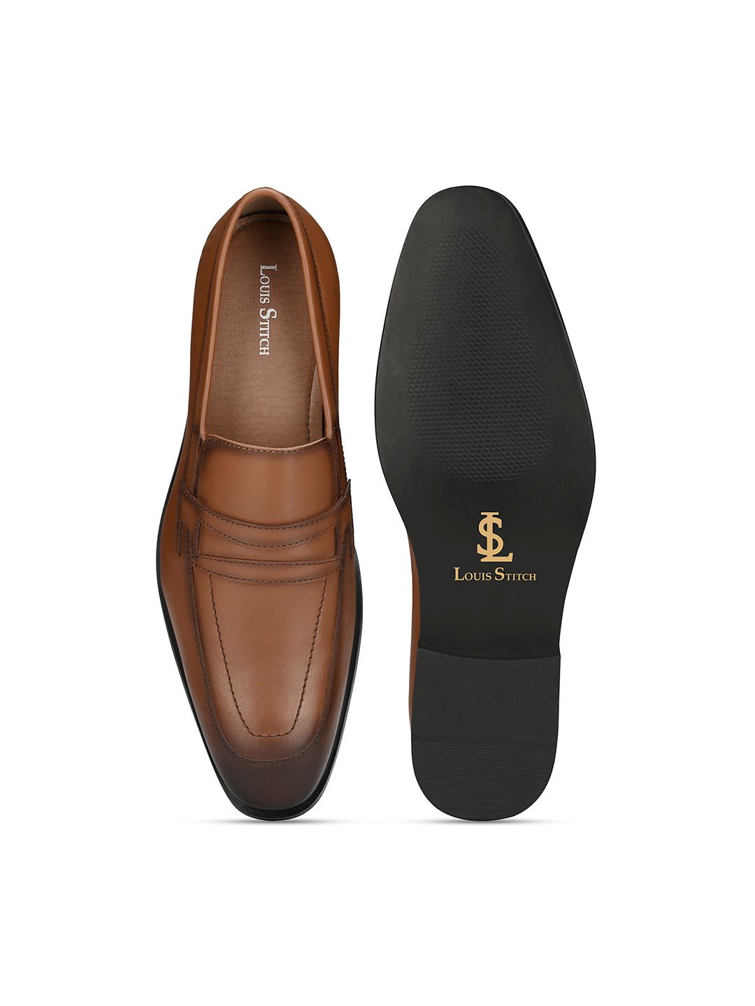 Russet Tan Italian Crust Leather Formal Moccasin