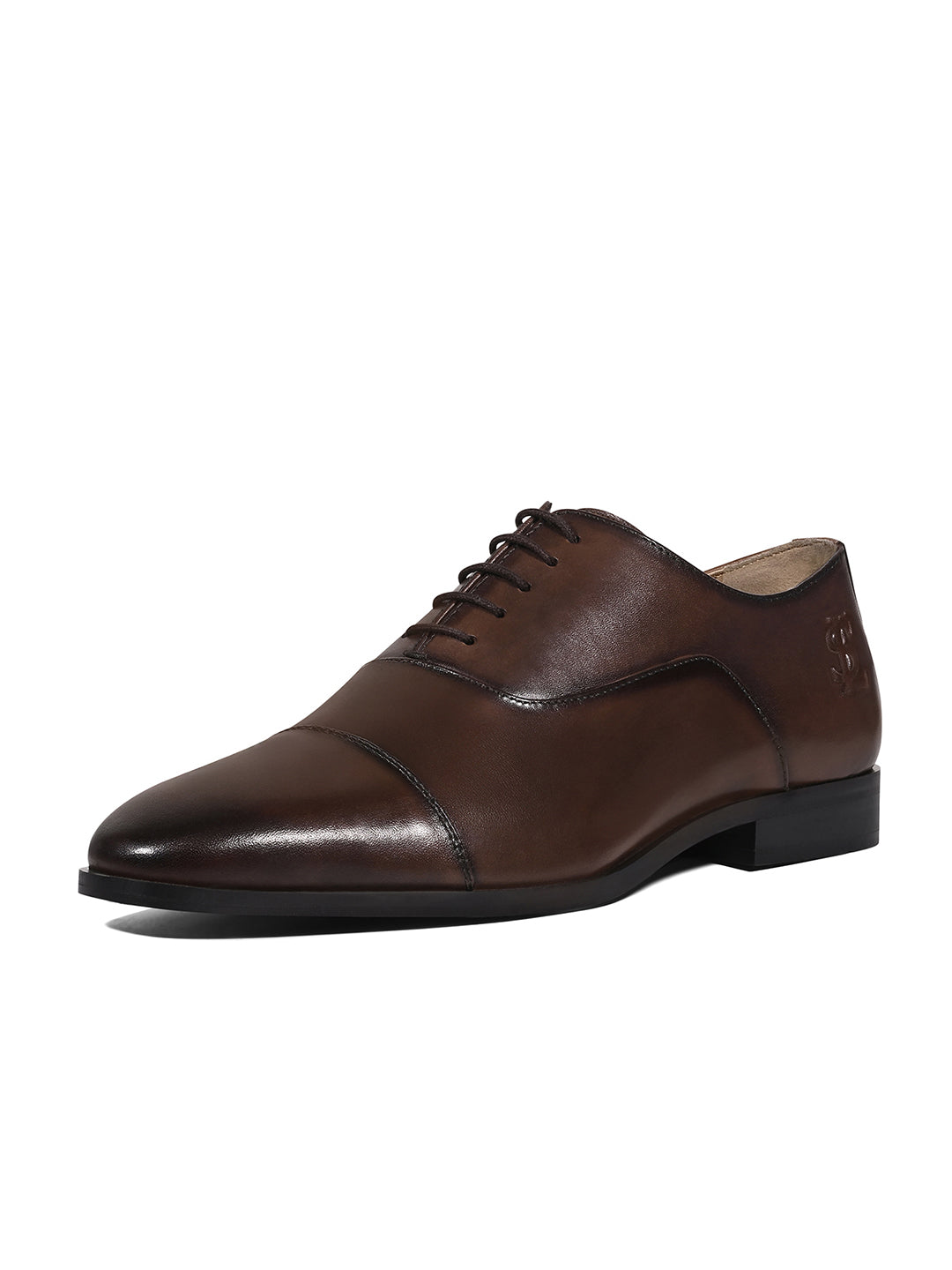 Brunette Brown Italian Crust Leather Formal Derbys