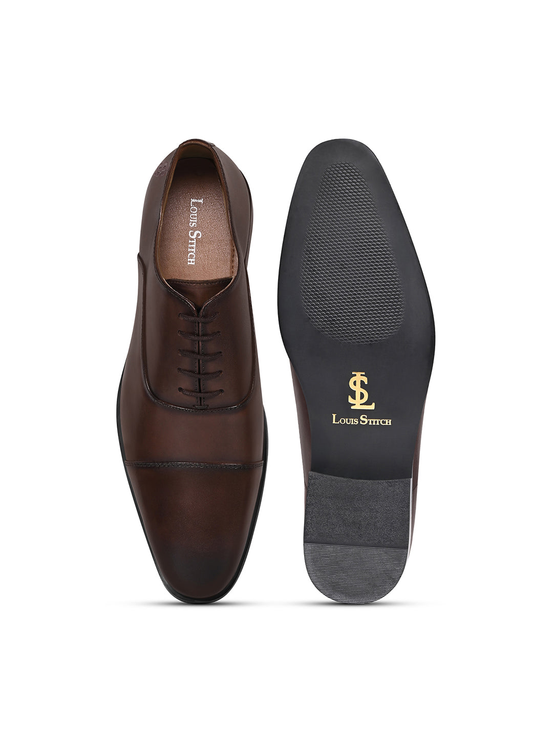 Brunette Brown Italian Crust Leather Formal Derbys