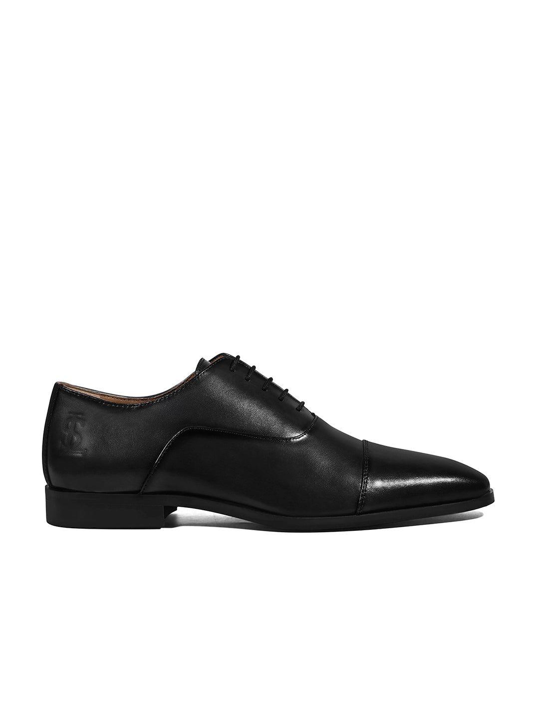 Jet Black Italian Crust Leather Formal Derby