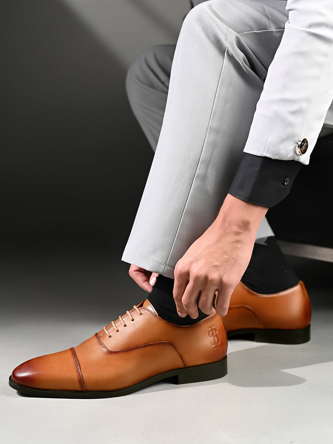 Russet Tan Italian Crust Leather Formal Derbys