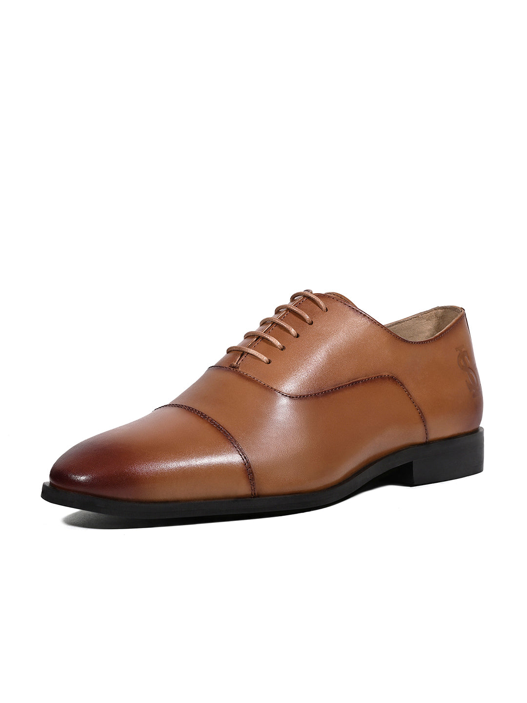 Russet Tan Italian Crust Leather Formal Derbys