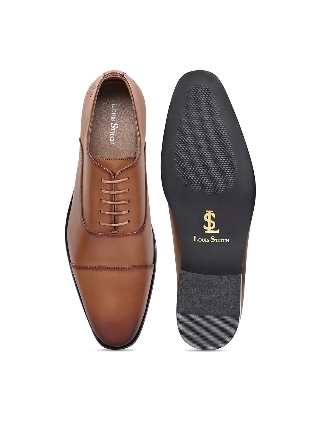 Russet Tan Italian Crust Leather Formal Derbys