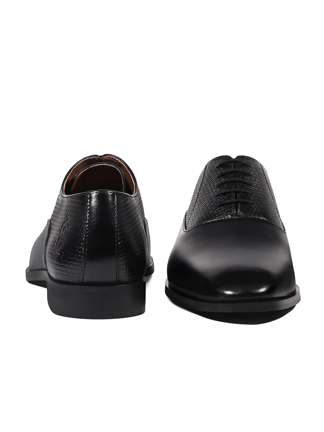 Jet Black Italian Crust Leather Formal Derbys