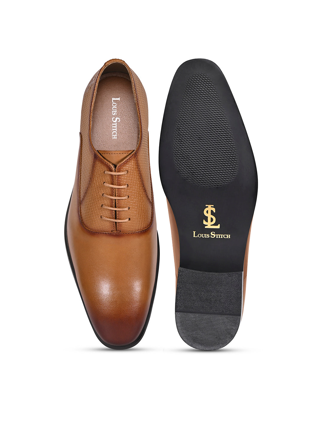 Russet Tan Italian Crust Leather Formal Derbys