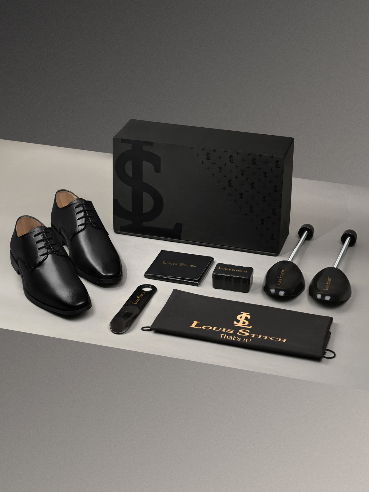 Jet Black Italian Crust Leather Formal Derby