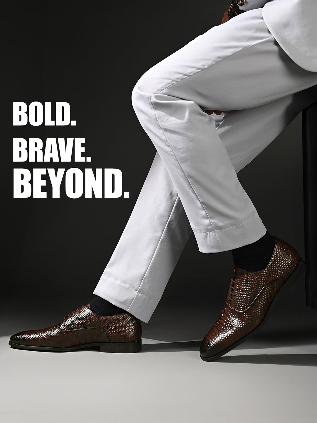 Brunette Brown Italian Crust Leather Formal Derby