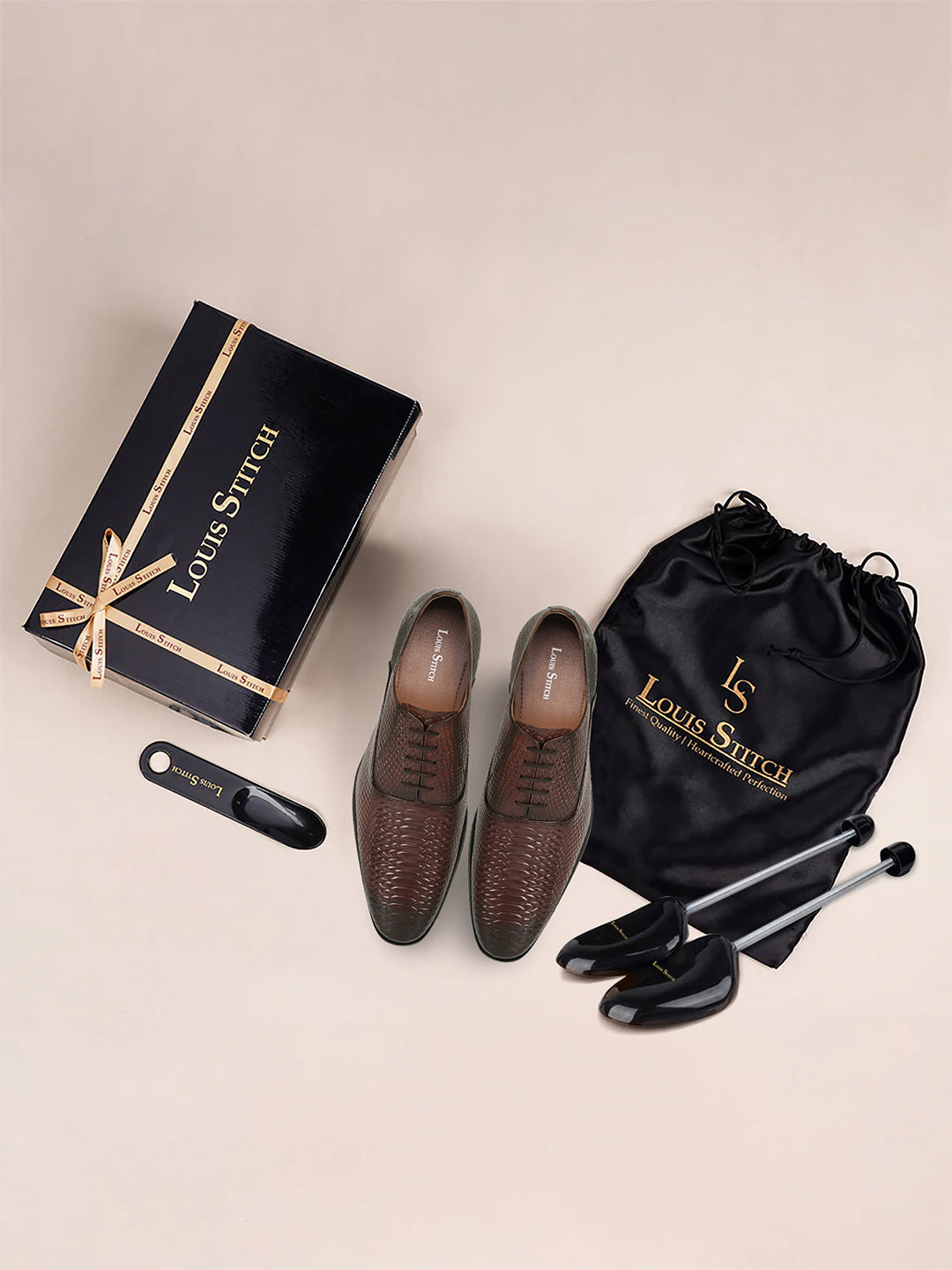 Brunette Brown Italian Crust Leather Formal Derby