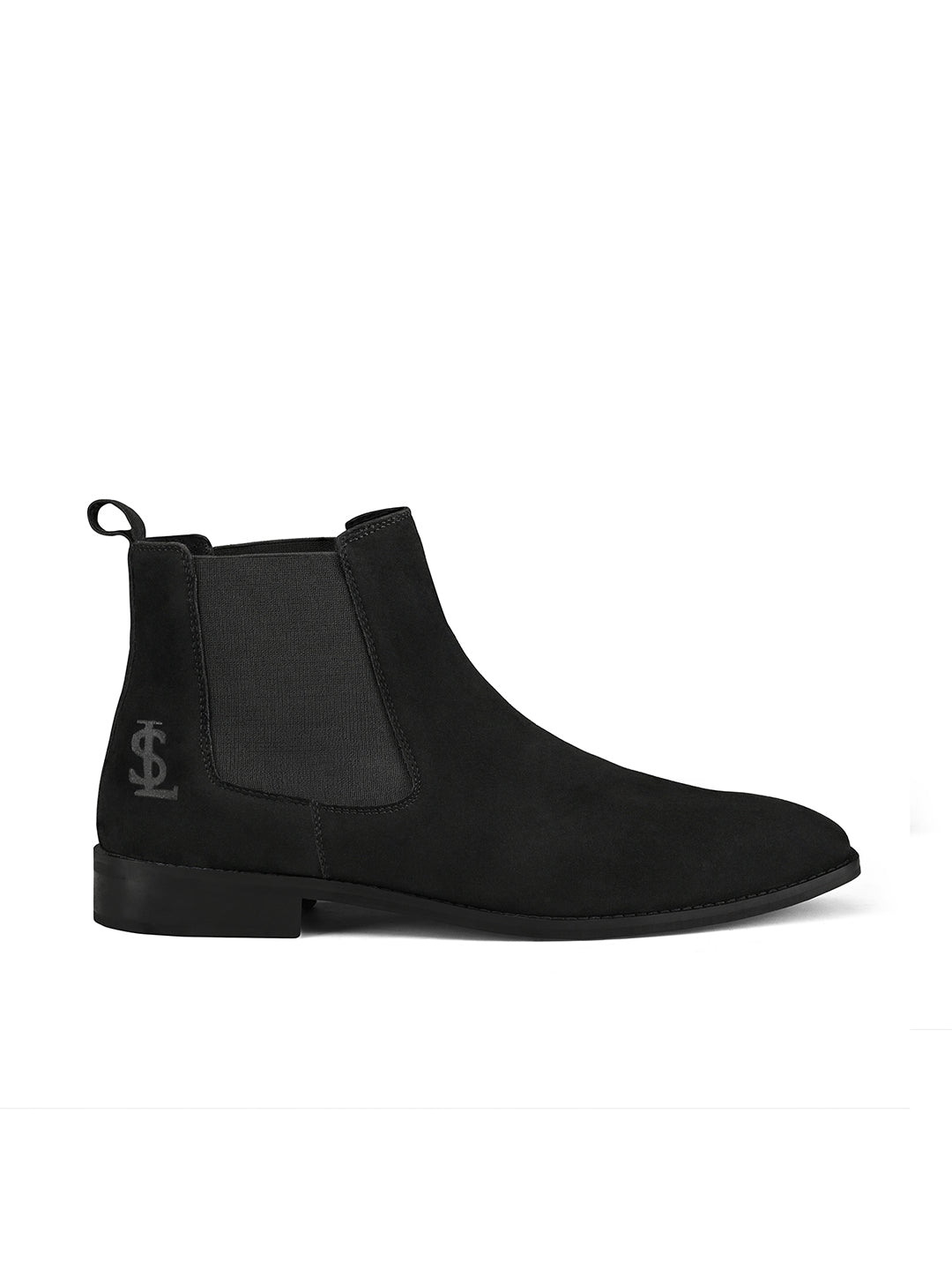 Charcoal Black Mid-Top Ankle Slip-On Chelsea Boots