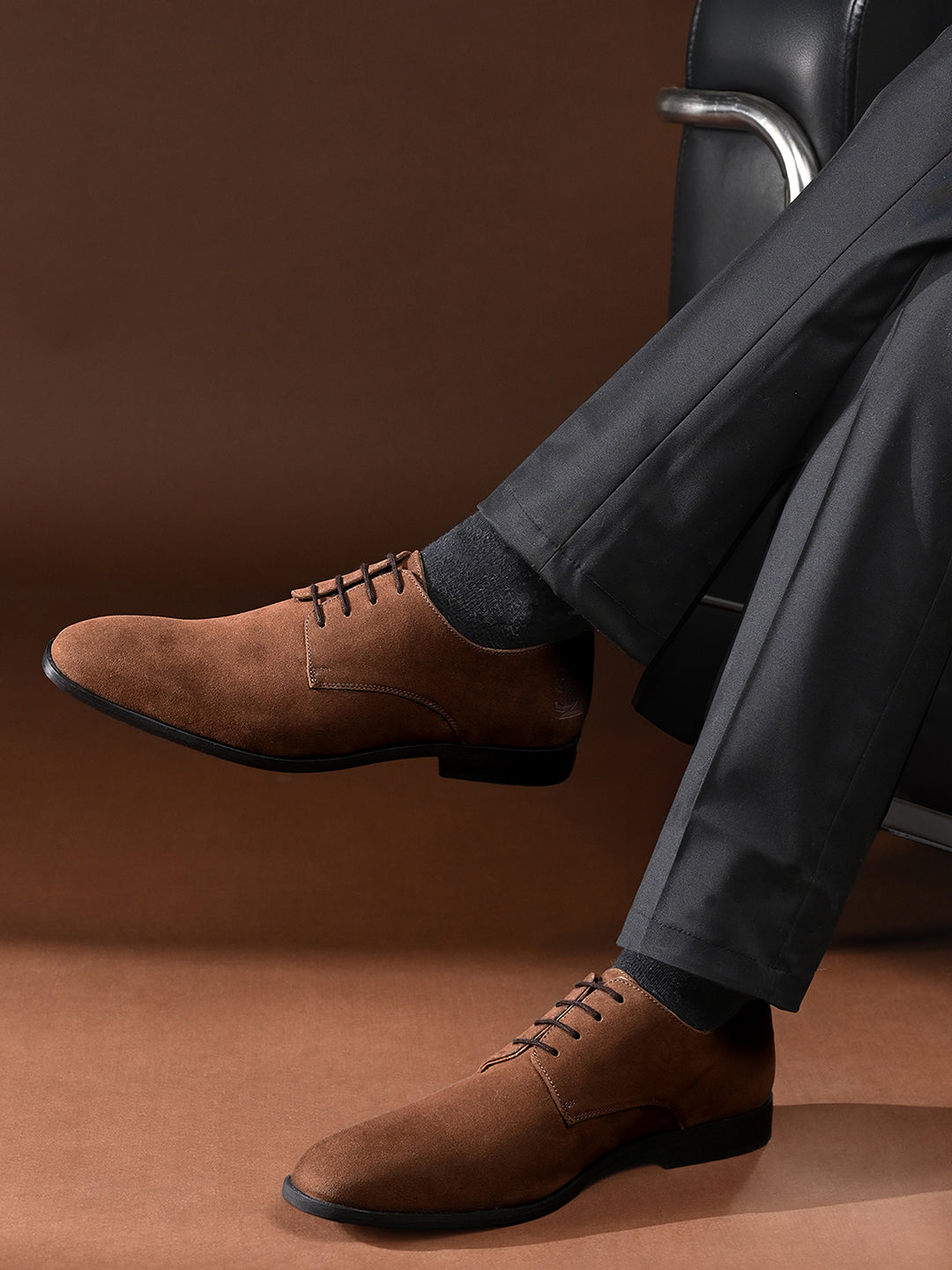 Brunette Brown Casual Lace-Up Derby Shoes
