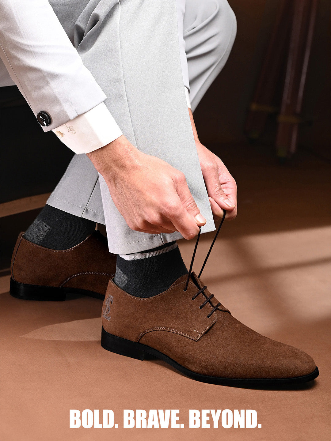 Brunette Brown Casual Lace-Up Derby Shoes