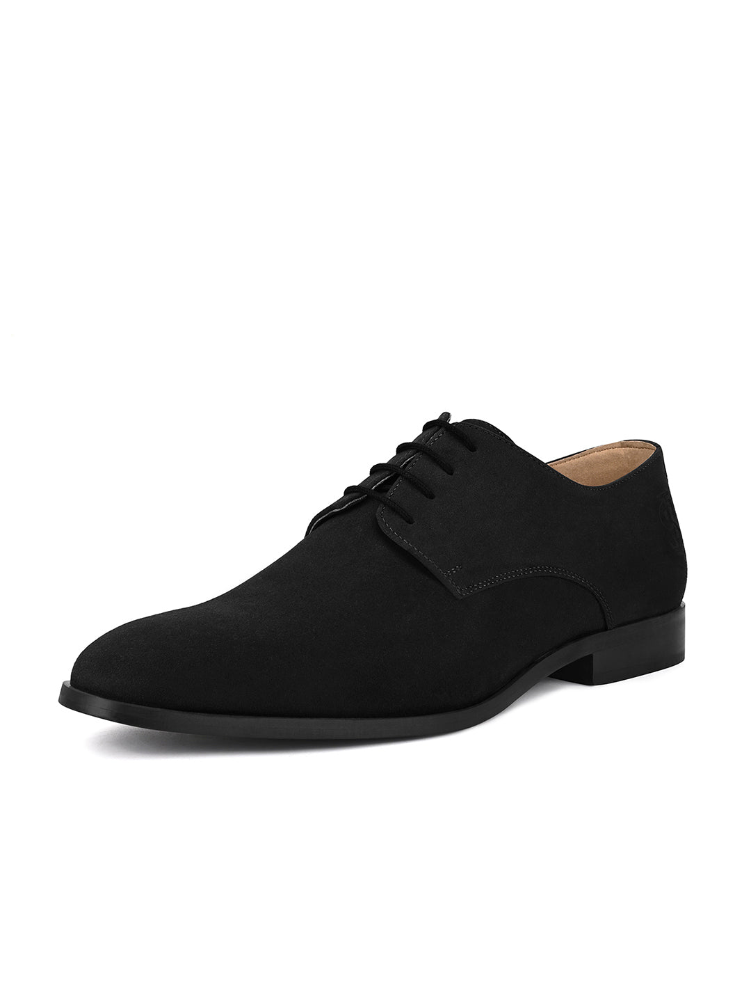 Jet Black Casual Lace-Up Derby Shoes
