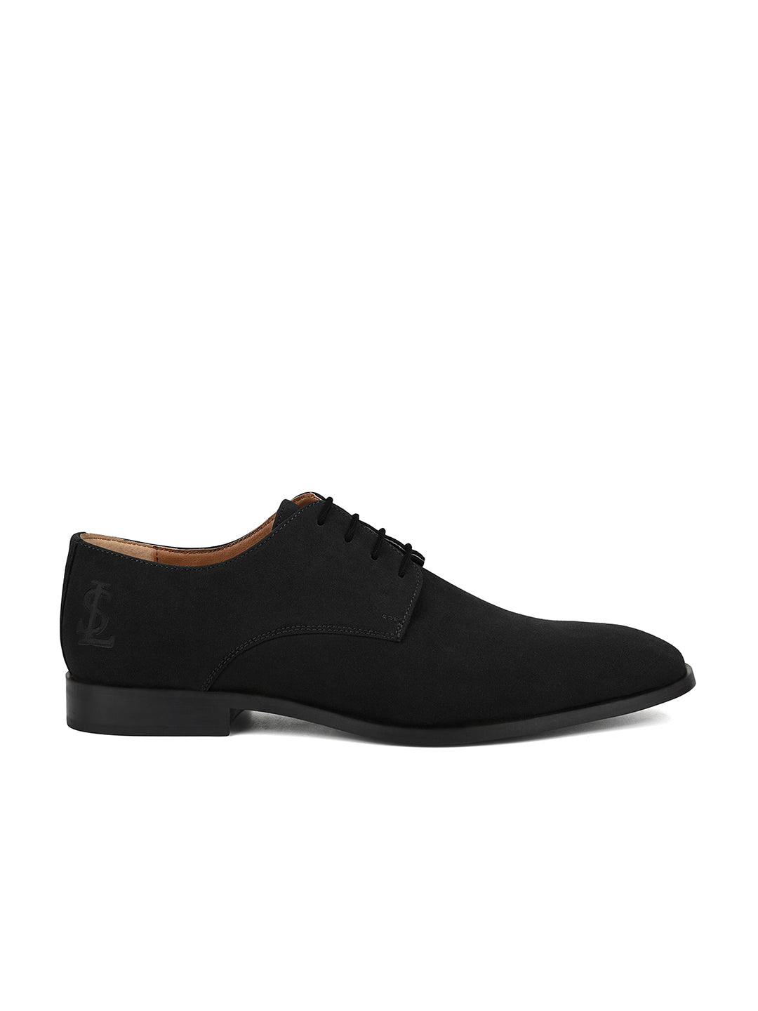 Jet Black Casual Lace-Up Derby Shoes