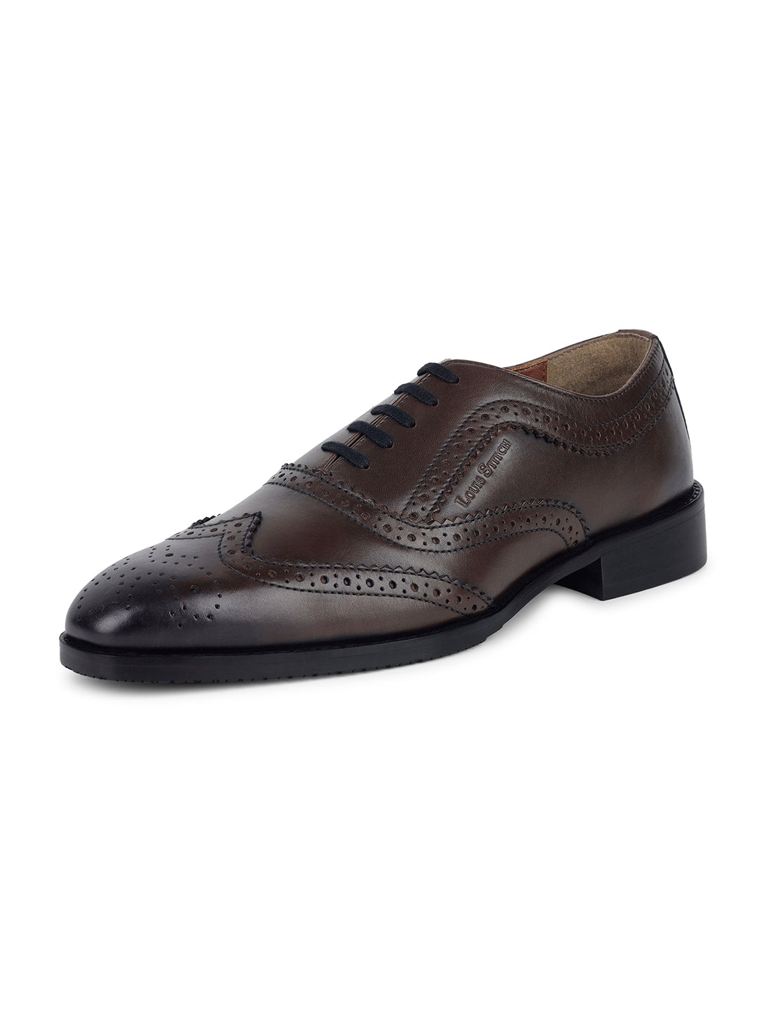Brunette Brown Egyptian Crust Leather Brogue Style Comfortable Laceup Shoes