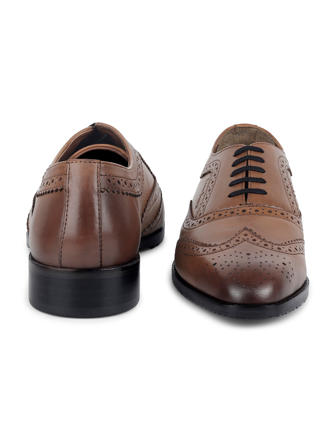 Tan Egyptian Crust Leather Brogue Style Comfortable Laceup Shoes