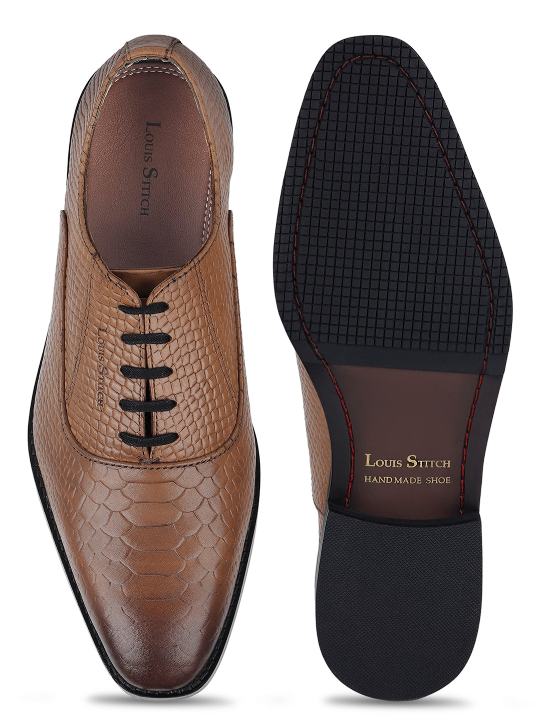 Tan Egyptian Crust Leather Derby Style Comfortable Laceup Shoes