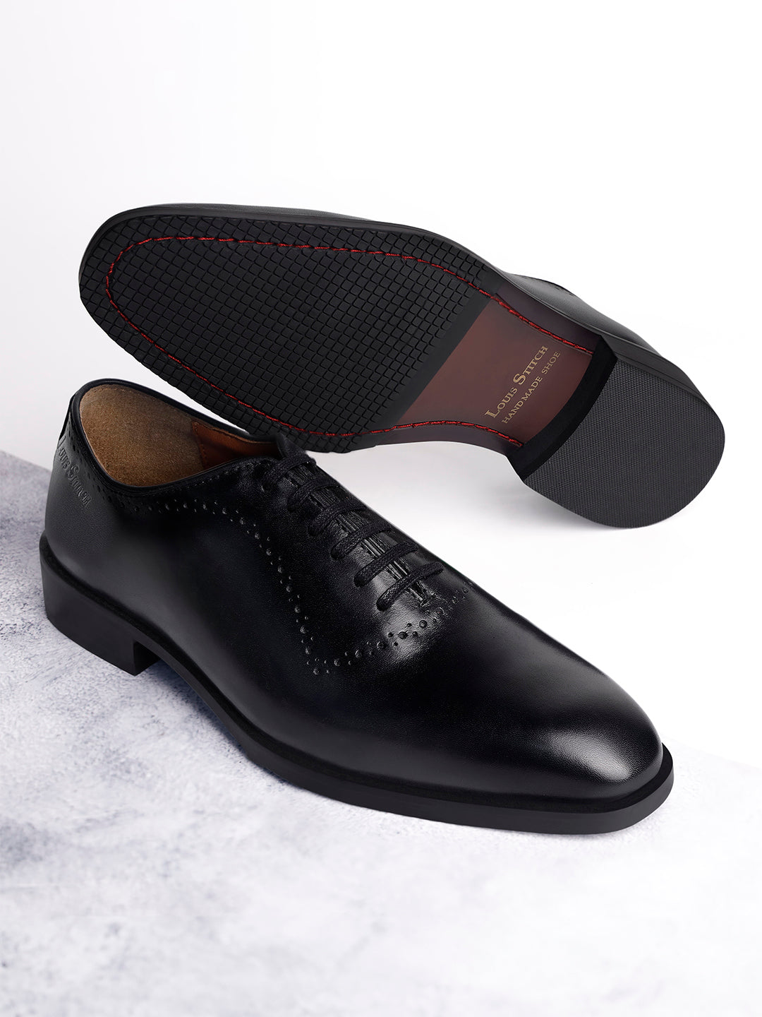 Jet Black Egyptian Crust Leather Derby Style Comfortable Laceup Shoes