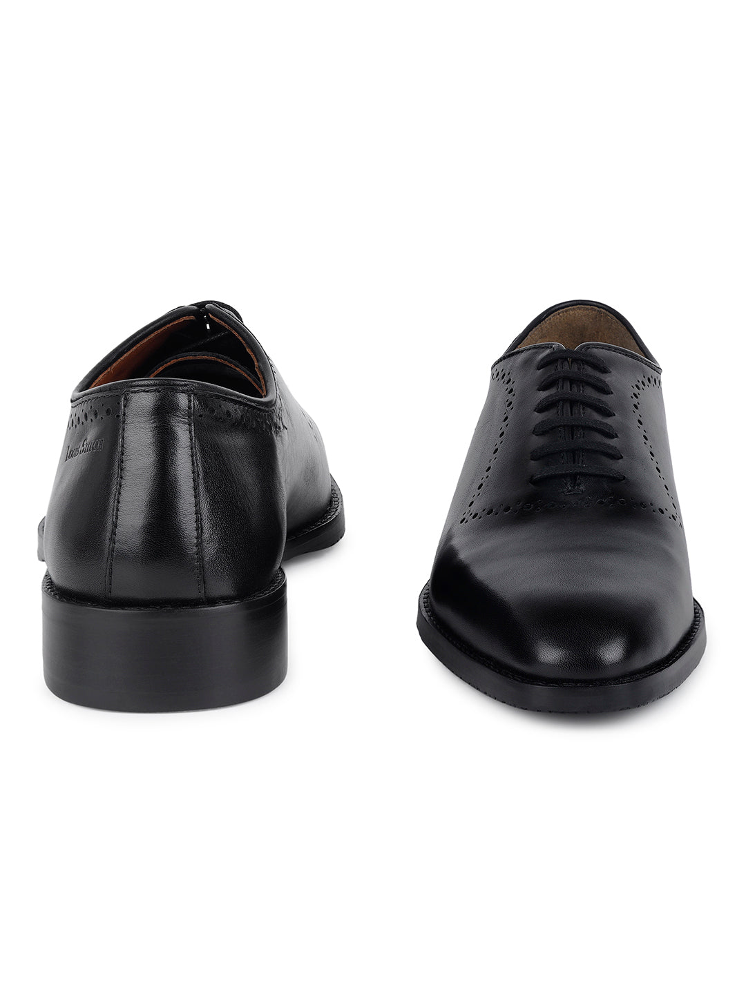Jet Black Egyptian Crust Leather Derby Style Comfortable Laceup Shoes