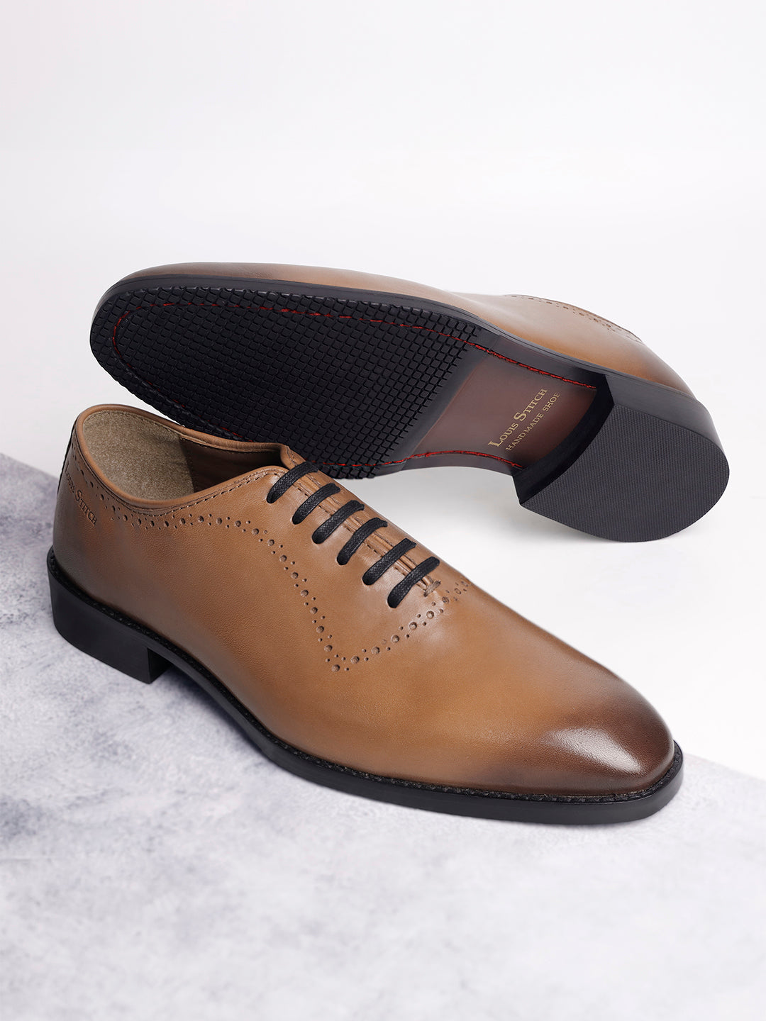 Tan Egyptian Crust Leather Derby Style Comfortable Laceup Shoes