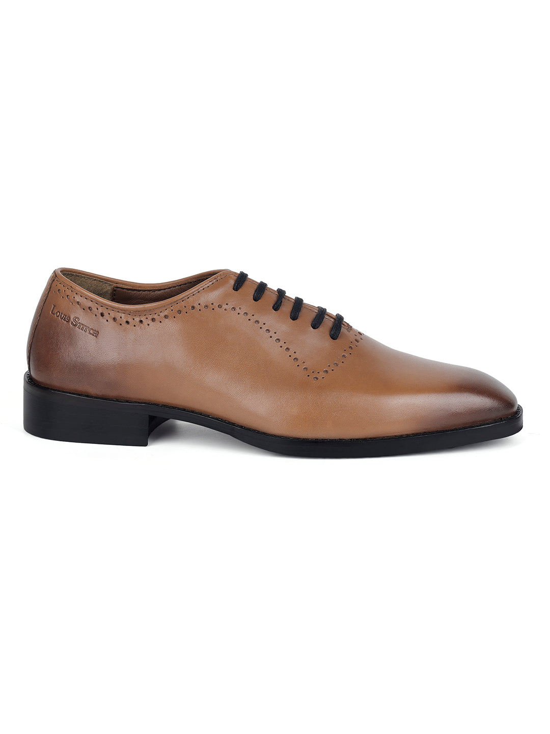 Tan Egyptian Crust Leather Derby Style Comfortable Laceup Shoes
