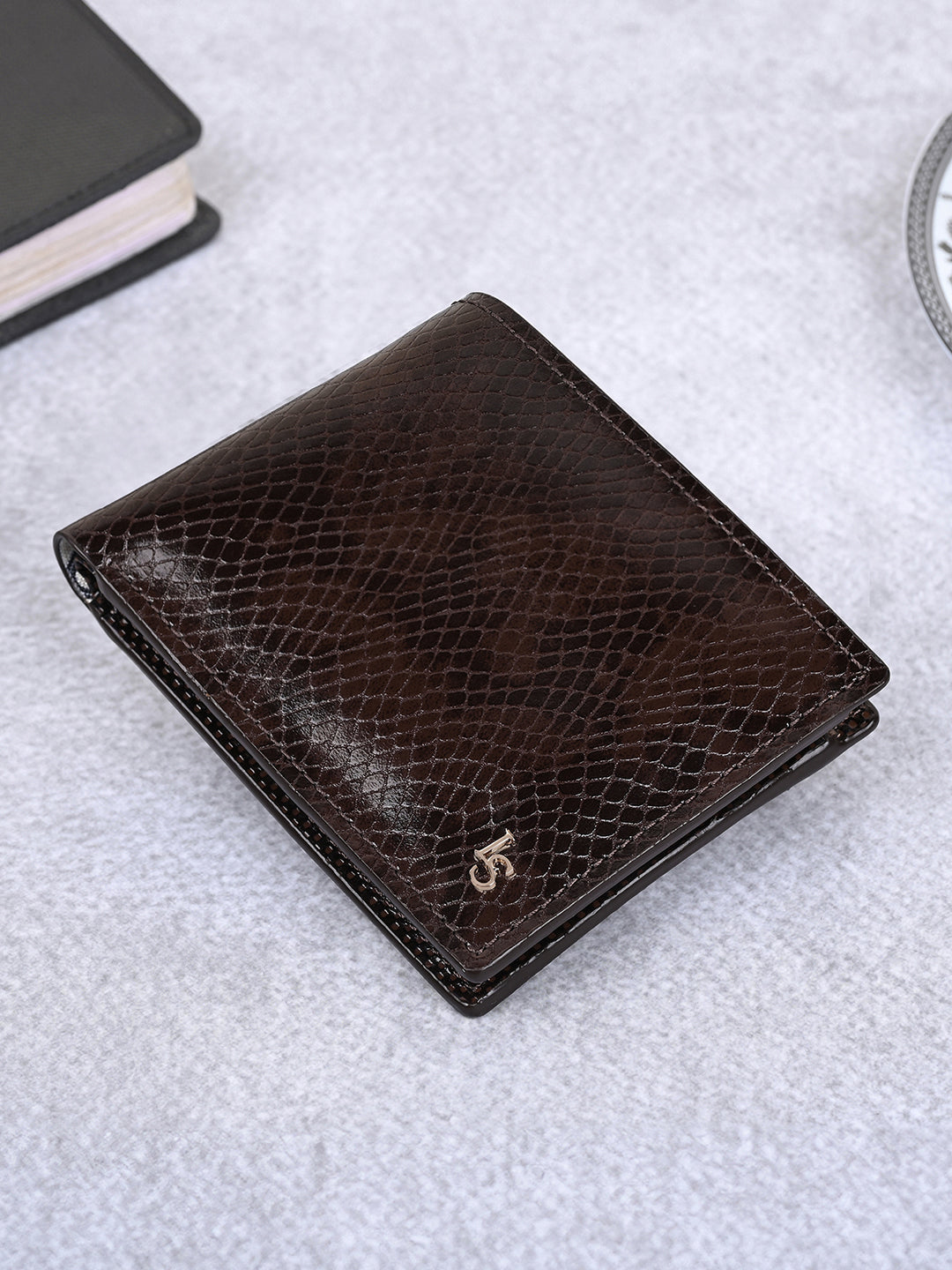 Brown Spanish Leather Bifold Wallet for Men RFID Protected
