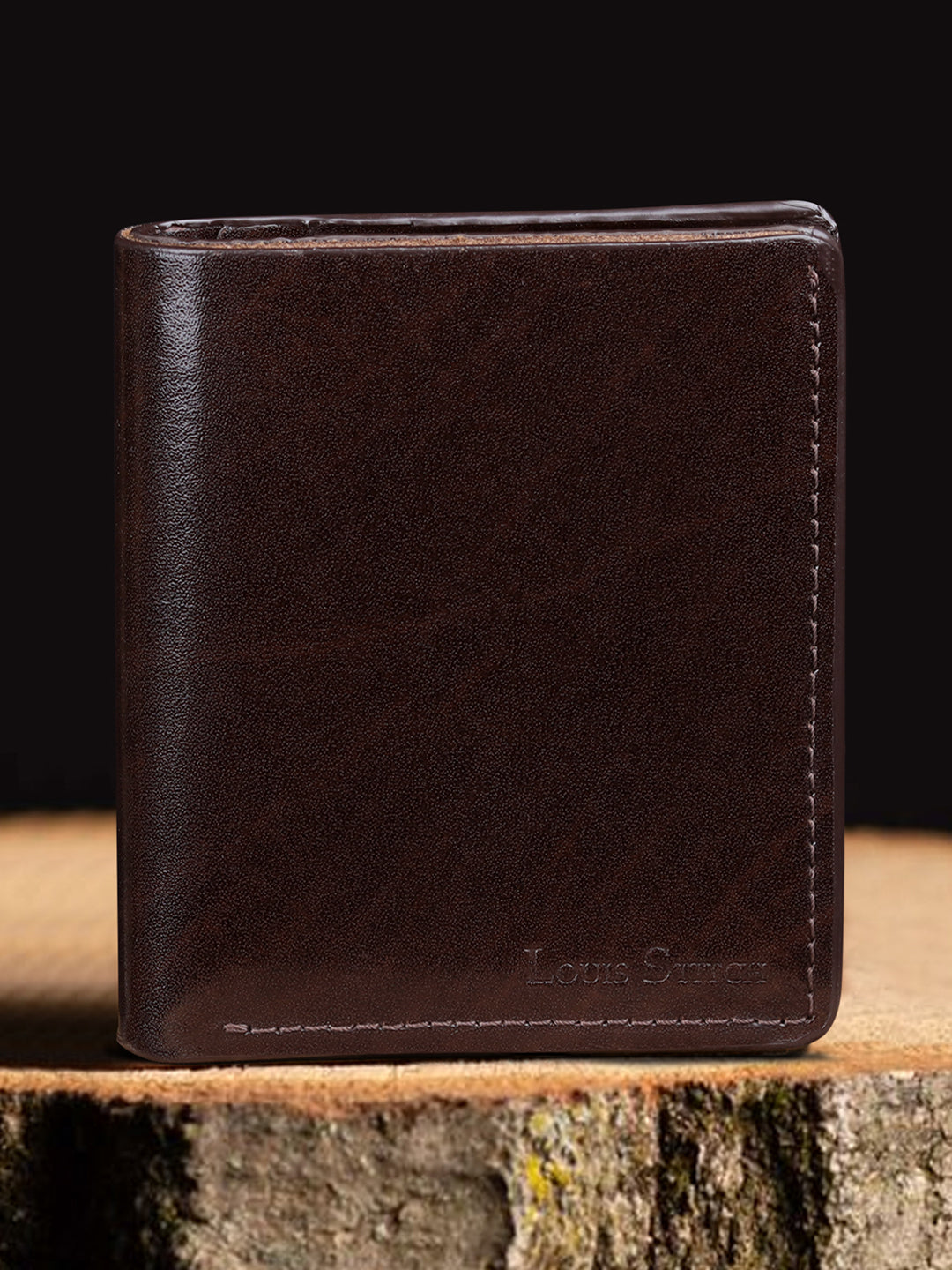 Spanish Leather Slim Two Fold Wallet for Men RFID Protected Brown