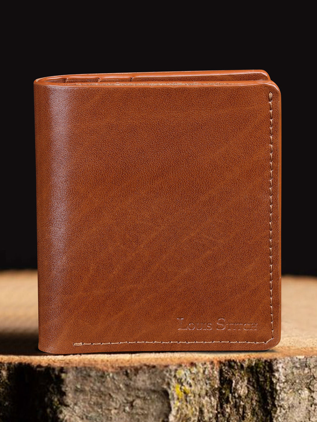 Spanish Leather Slim Two Fold Wallet for Men RFID Protected Tan