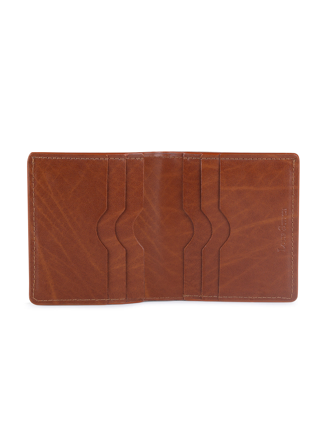 Spanish Leather Slim Two Fold Wallet for Men RFID Protected Tan