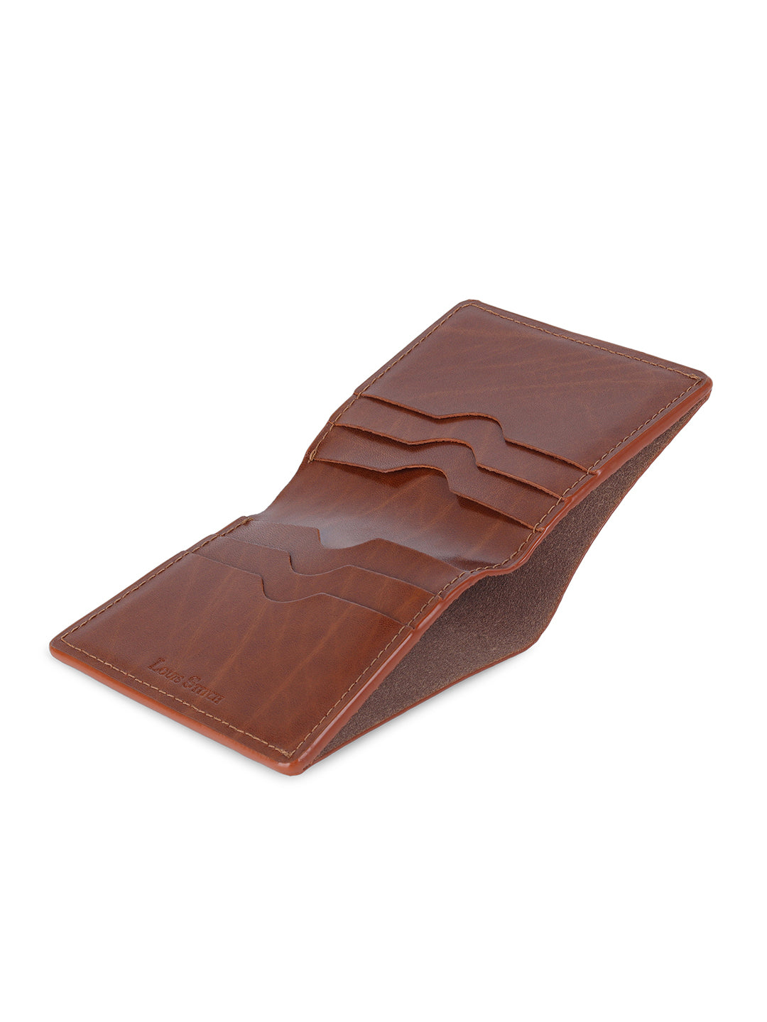 Spanish Leather Slim Two Fold Wallet for Men RFID Protected Tan