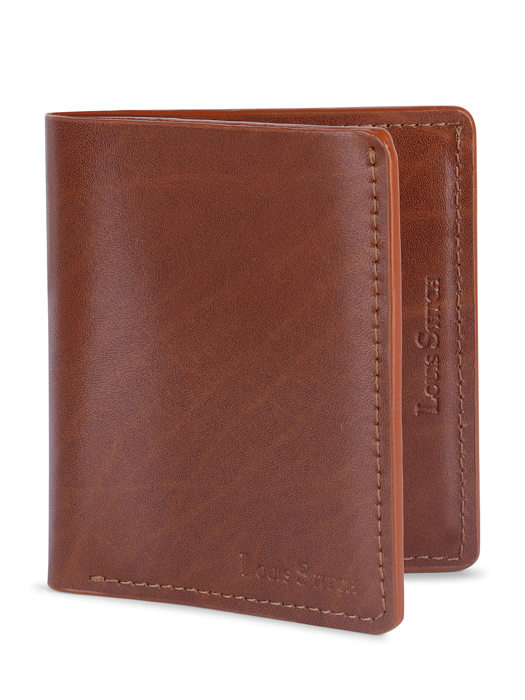 Spanish Leather Slim Two Fold Wallet for Men RFID Protected Tan